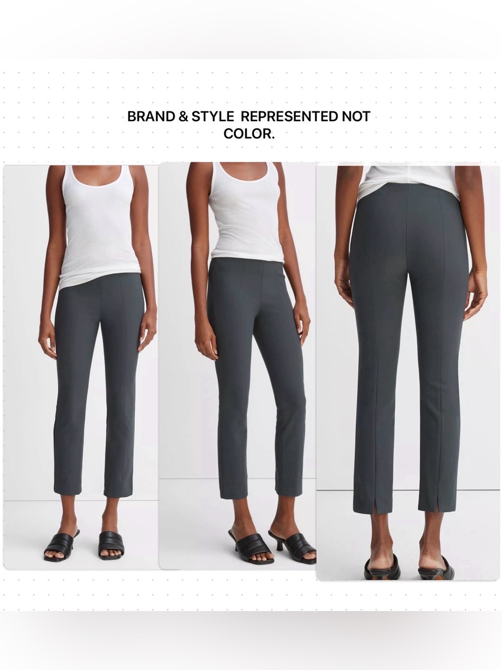 *Vince * Stitch Front Seam Legging/Pant Dark Olive Green Cropped Tailored Pants